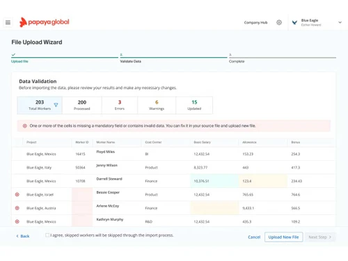 papayaglobal data validation