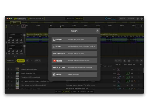 dj studio export