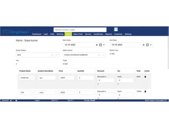 orggensales crm lead