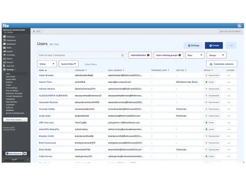 Fiix-user management
