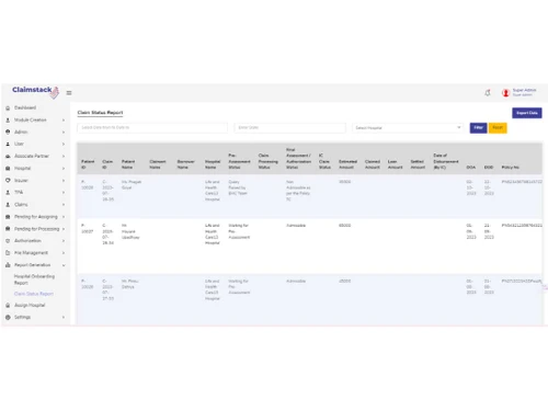 claimstack clam report