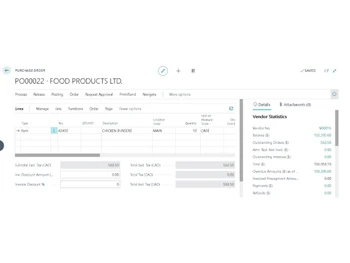 Certus Food ERP Purchase Order