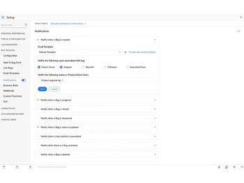 Zoho Bug Tracker Notification