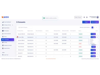 Jeeva eClinical Cloud e-consents