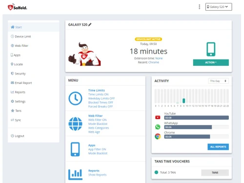 salfield child control dashboard