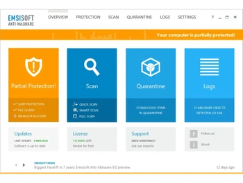 emsisoft anti-malware home logs