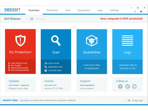 emsisoft anti-malware home scanning