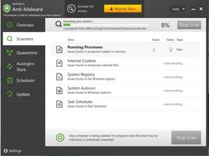 auslogics anti-malware scanning