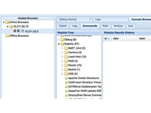 BeEF Hooked Browsers
