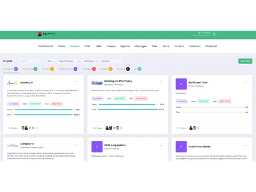 selfpro-crm dashboard