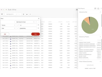 WineMS Filter and Search