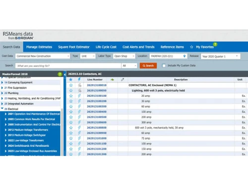 rsmeans data dashboard