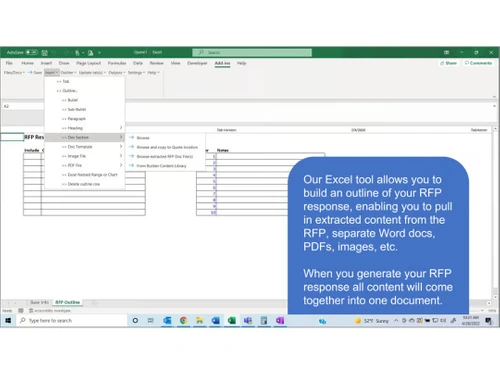 rfp response builder excel