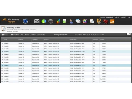 micromine pitram activity