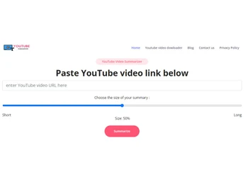 youtubesummarizer dashboard