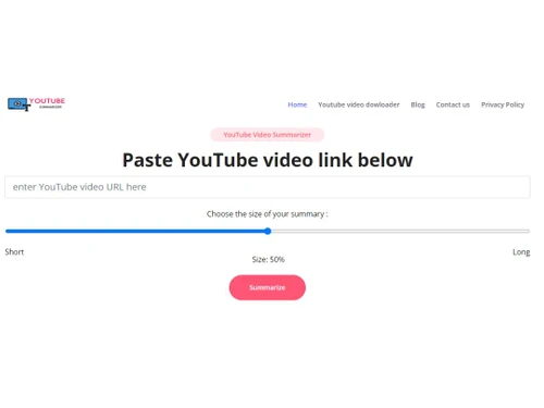 youtubesummarizer dashboard