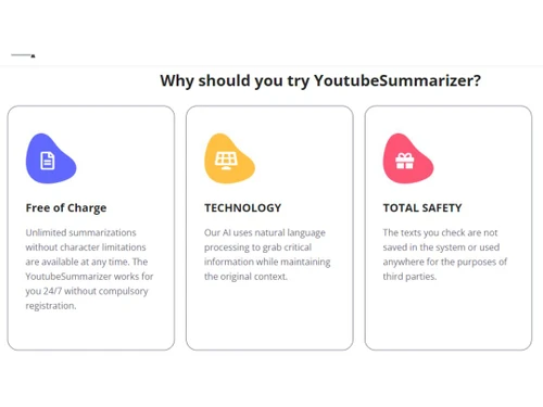 youtubesummarizer features