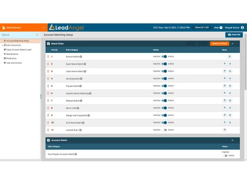 LeadAngel accounts