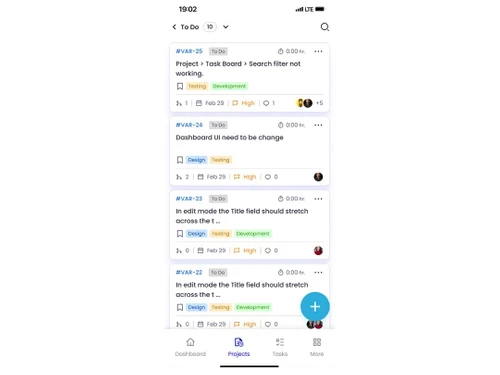 TeamTrace mobile tasks