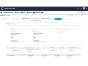Configure One CPQ Order