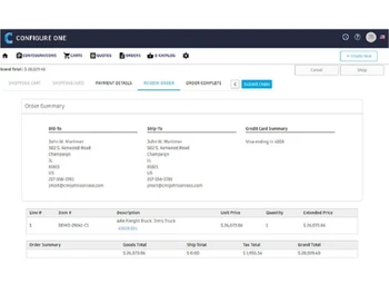 Configure One CPQ Order