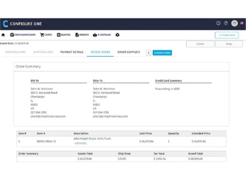 Configure One CPQ Order