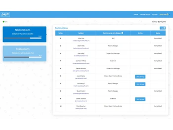 Psyft 360° Feedback Nominations