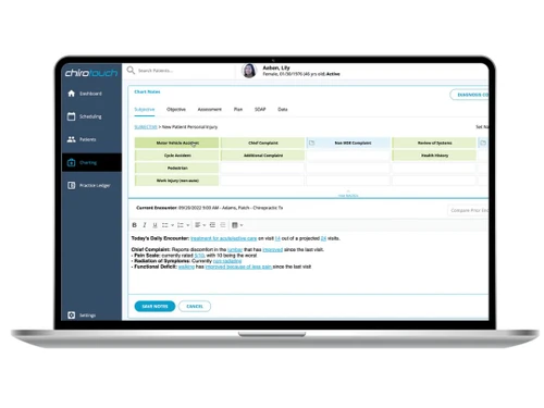 ChiroTouch Injury Macros