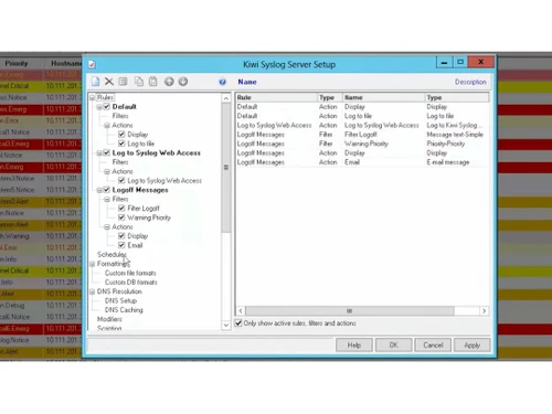 kiwi syslog server setup