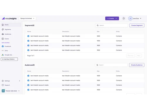 EasyInsights segments
