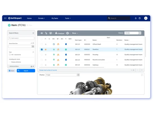 SoftExpert PLM-Item Analyse