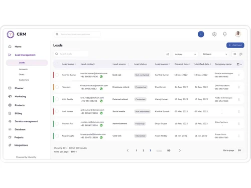 Munshify crm leads