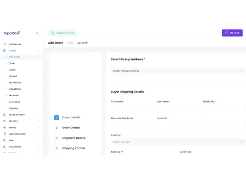 shipglobal dashboard