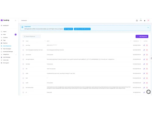 Textdrip quick responses