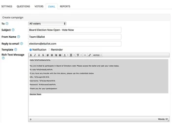 eBallot Creating a Campaign