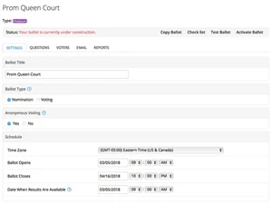 eBallot Voter Settings