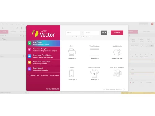 corel vector dimensions