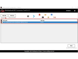 Webbyacad OST Recovery Tool add files