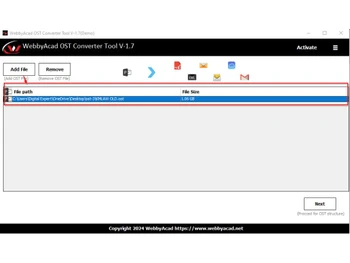 Webbyacad OST Recovery Tool add files