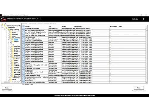 Webbyacad OST Recovery Tool files