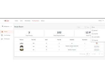 vizitor meeting booking room