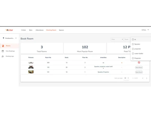 vizitor meeting booking room