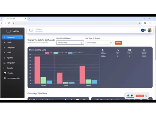 leaddialcrm dashboard