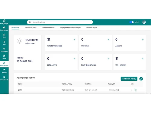 Engage hrms dashboard