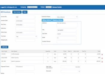 KozyAccounts invoice