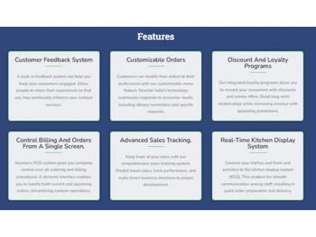 Newton Canteen Management system-Features