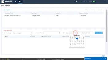 Ameyo Contact Center Software call details