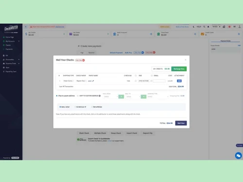 OnlineCheckWriter checks