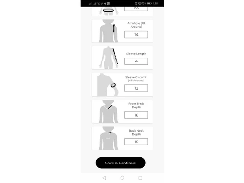 TailorMate App Measurements