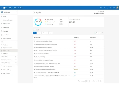 bing webmaster tools seo-reports